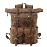 Wendell Vintage Rucksack mit Schnallen – Kaffee