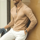 Wilton Rollkragenpullover mit Halbem Reißverschluss – Khaki