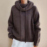Ylliana Strick-Kapuzenpullover – Braun