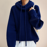 Ylliana Strick-Kapuzenpullover – Dunkelblau