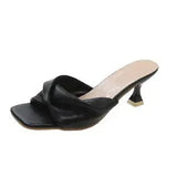 Zaida Twist-Sandalen mit Absatz – Schwarz