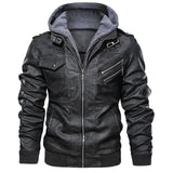 Kapuze Premium Bikerjacke für Herren | Lässig – Schwarz
