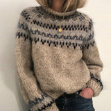 Musterreicher Winterpullover im Fair-Isle-Stil – Grau