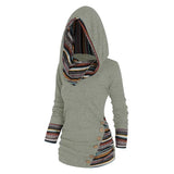 Saymera | lässiger tribal-hoodie – Hellgrau