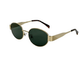 Unisex Sonnenbrille Oversize – UV400 – Grün/Gold