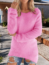 Gestrickter Vintage-Pullover für Damen | Ideal für alle Jahreszeiten – Rosenrot