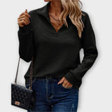 Ayla | Halfzip Damenpullover – Schwarz