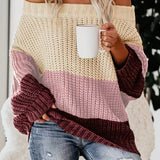 Karyll | Müheloser Stil Chic Komfort Schulterfreier Strickpullover – Champagne