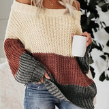 Karyll | Müheloser Stil Chic Komfort Schulterfreier Strickpullover – Beige