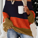 Karyll | Müheloser Stil Chic Komfort Schulterfreier Strickpullover – Navy blue