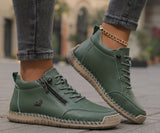 Mila  – Komfortable orthopädische Sneakers + Reißverschluss – Dunkelgrün