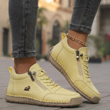 Mila  – Komfortable orthopädische Sneakers + Reißverschluss – Gelb