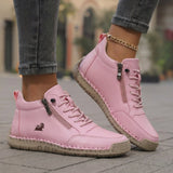 Mila  – Komfortable orthopädische Sneakers + Reißverschluss – Rosa