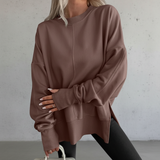 Zolia - Soft-Touch Oversize-Sweatshirt – Braun