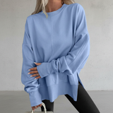 Zolia - Soft-Touch Oversize-Sweatshirt – Blau