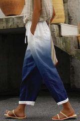Airish - Casual Unique Printed Button Pocket Pants – Marineblau