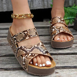 Martine | Ledersandalen aus hochwertigem Material – Schlangenprint