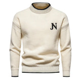 Thatcher - gestrickter Herrenpullover – Weiß