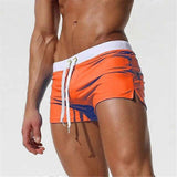 Niklas | Herren Kurze Slim Fit Badeshorts – Orange