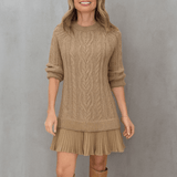 Noa | Damen Strickkleid Kaschmir Komfort Elegant Warm – Khaki (Fast ausverkauft)