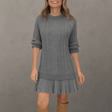 Noa | Damen Strickkleid Kaschmir Komfort Elegant Warm – Grau