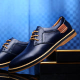 Kostis - Atmungsaktive Lederschuhe – Blau
