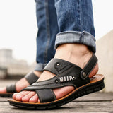 Caiden - orthopädische herrensandalen – Schwarz