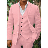 Herren Set | Dreiteilig mit Blazer, Weste und Hose – Rosa