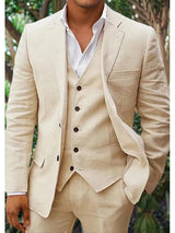 Herren Set | Dreiteilig mit Blazer, Weste und Hose – Beige