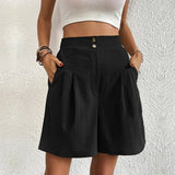 Halia - hoch taillierte Shorts mit Soft-Touch – Schwarz