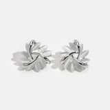 Verica – Runde Opal Ohrringe mit Blumenmotiv – Silber