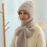 Velinda™ - Winddichte Mütze und Schal mit Weichem Futter – Beige