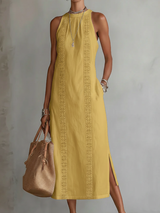 Liana | Fließendes Sommer-Midikleid – Gelb