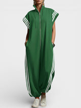 Valentina | Jumpsuit mit Reißverschluss am Hals – Grün