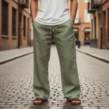 Orsino | Herren Weite Schlupfhose mit Kordelzug – Grün