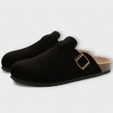 Mavira – Komfort-Slipper mit Korkfußbett – Schwarz