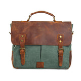 Milwaukee™ Laptop-Umhängetasche - Vintage Canvas mit Wasserabweisendem Rindleder, 10L Volumen – Smaragd