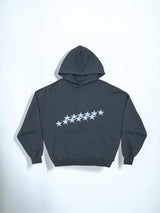 Oversized Damen Hoodie mit Sternen-Print - Streetwear – Dunkelgrau