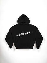Oversized Damen Hoodie mit Sternen-Print - Streetwear – Schwarz