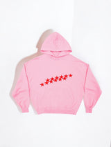 Oversized Damen Hoodie mit Sternen-Print - Streetwear – Rosa
