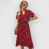 April | Schickes Bequemes Kleid – Rot