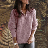 Cacillie - Oversize-Pullover mit Reißverschluss – Rot