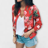Kalira – Bomberjacke mit Blumenmuster – Rot