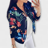 Kalira – Bomberjacke mit Blumenmuster – Blau
