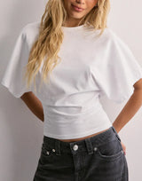 Victoria | Weites Ärmel Icon T-Shirt – Weiß