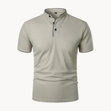 Percival | Herren Poloshirt mit Stehkragen Kurzarm – Grau