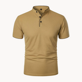 Percival | Herren Poloshirt mit Stehkragen Kurzarm – Khaki