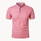 Percival | Herren Poloshirt mit Stehkragen Kurzarm – Rosa