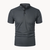 Percival | Herren Poloshirt mit Stehkragen Kurzarm – Dunkelgrau