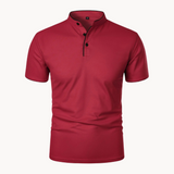 Percival | Herren Poloshirt mit Stehkragen Kurzarm – Rot